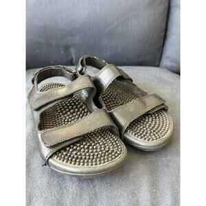 Kenkoh Black Balance V Massage Sandals Size 9/40 No. 2312 2 Strap Back Reflex